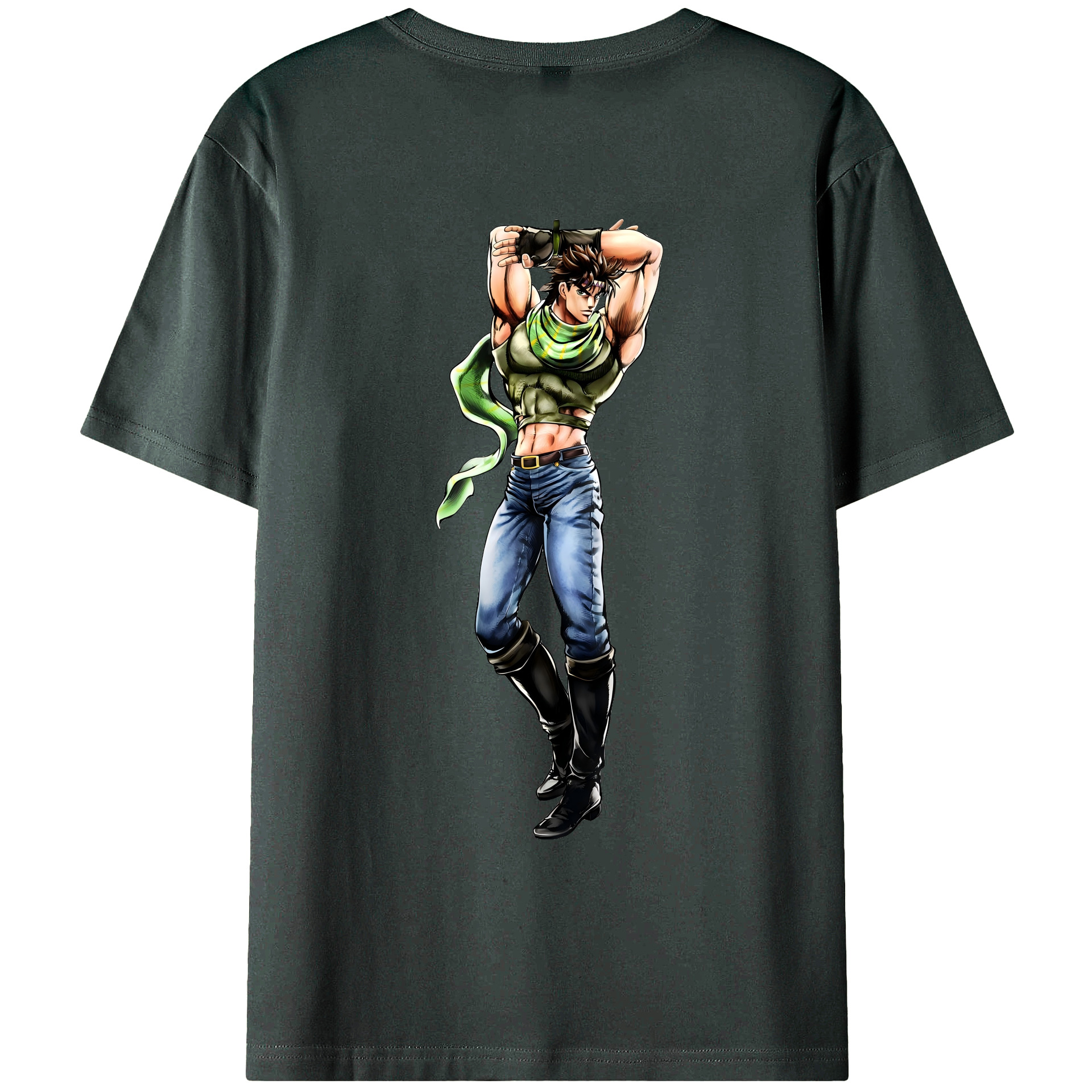 （画像用） ジョジョの奇妙な冒険 ジョセフ?ジョースター JoJo's Bizarre Adventure Joseph Joestar 綿100％ メンズ半袖Tシャツ（バックプリント） 通気性